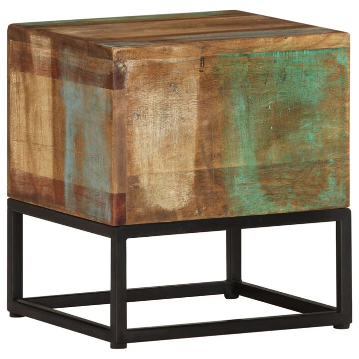 vidaXL Side Table 11.8"x11.8"x13" Solid Reclaimed Wood