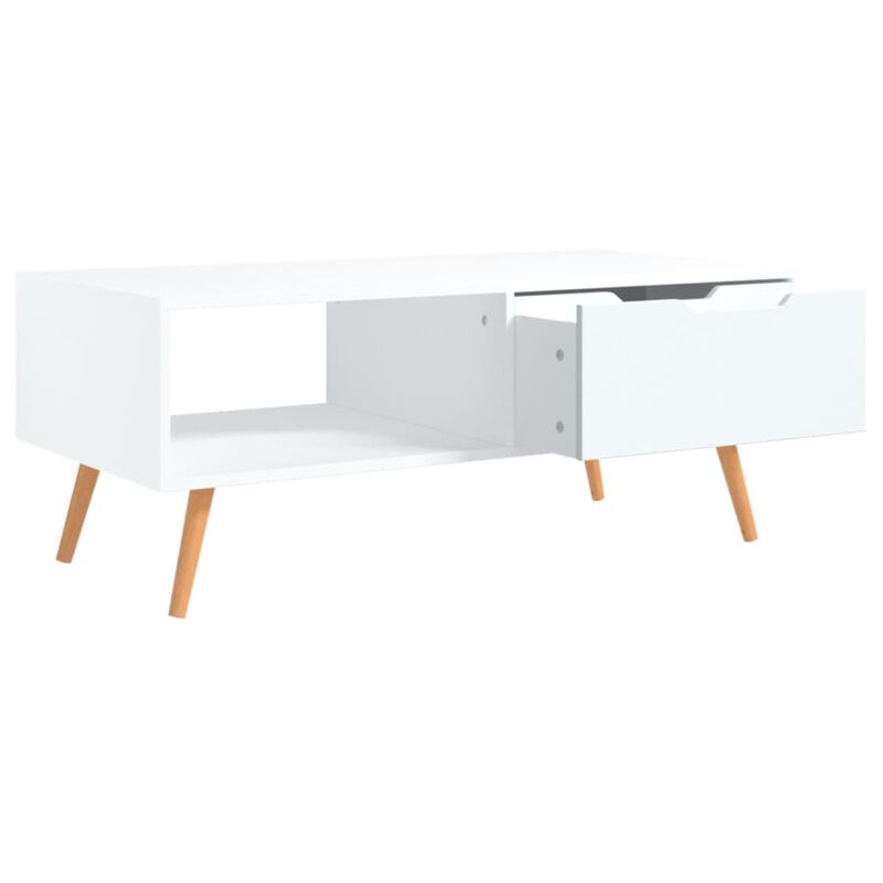 vidaXL Coffee Table White 39.4"x19.5"x16.9" Chipboard