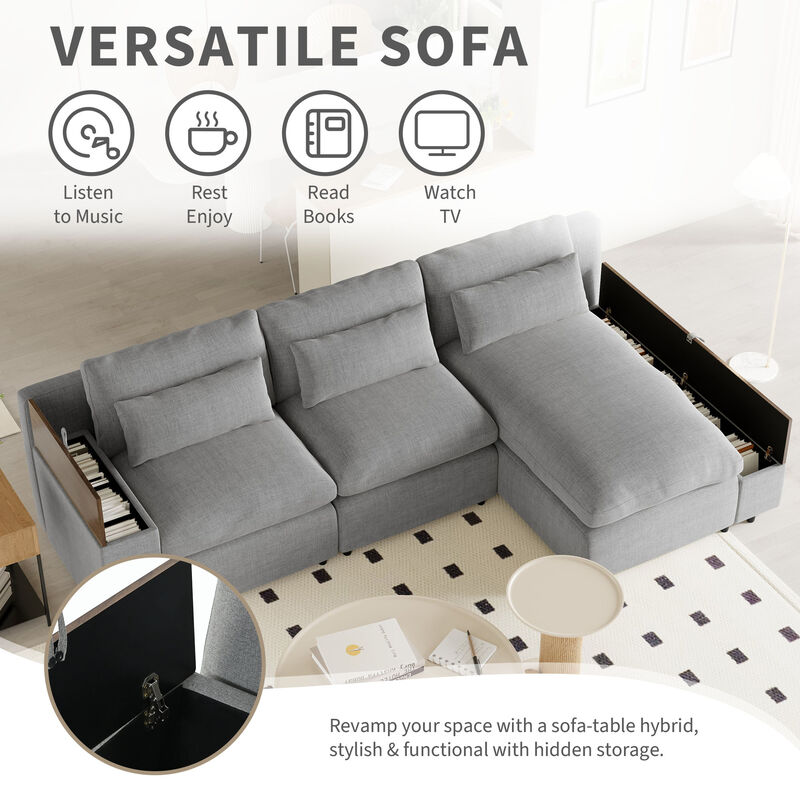 Merax L-shaped Modular Sectional Sofa with  Storage