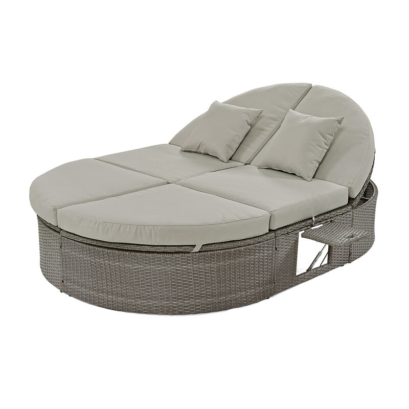 Merax  2-Person Daybed with Cushions and Pillows Outdoor Sun Bed Patio