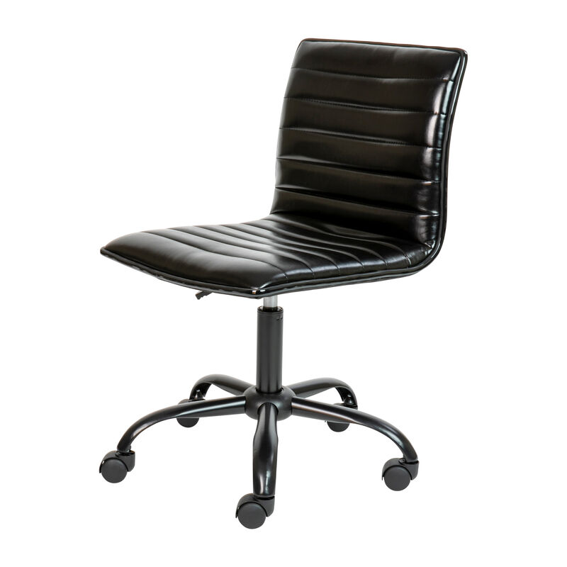 Alan Low Back Designer Armless Ribbed Swivel Task Office Chair