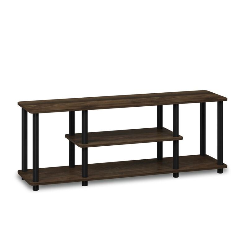 Furinno Furinno Turn-N-Tube No Tools 3D 3-Tier Entertainment TV Stands, Columbia Walnut/Black