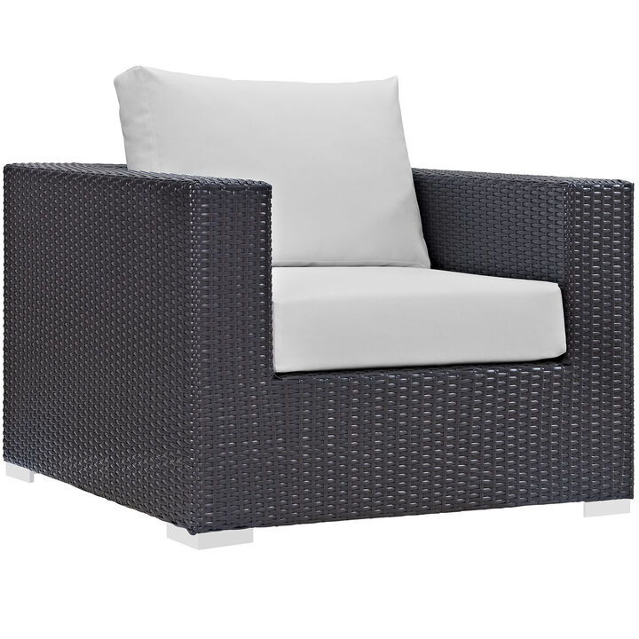 Convene 9 Piece Outdoor Patio Sectional Set - Espresso White