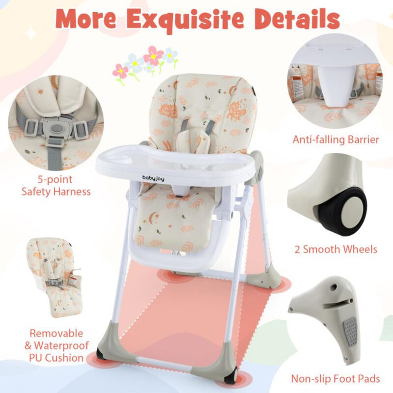 Hivvago 3-In-1 Convertible Baby High Chair for Toddlers