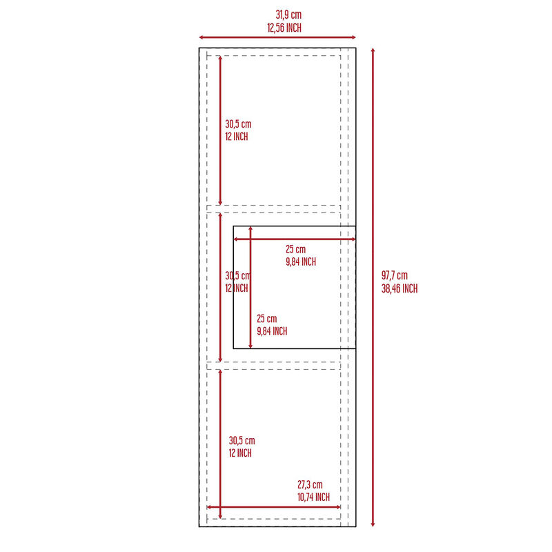 DEPOT E-SHOP Magna Medicine Single Door Cabinet, Three Shelves, Light Oak / White