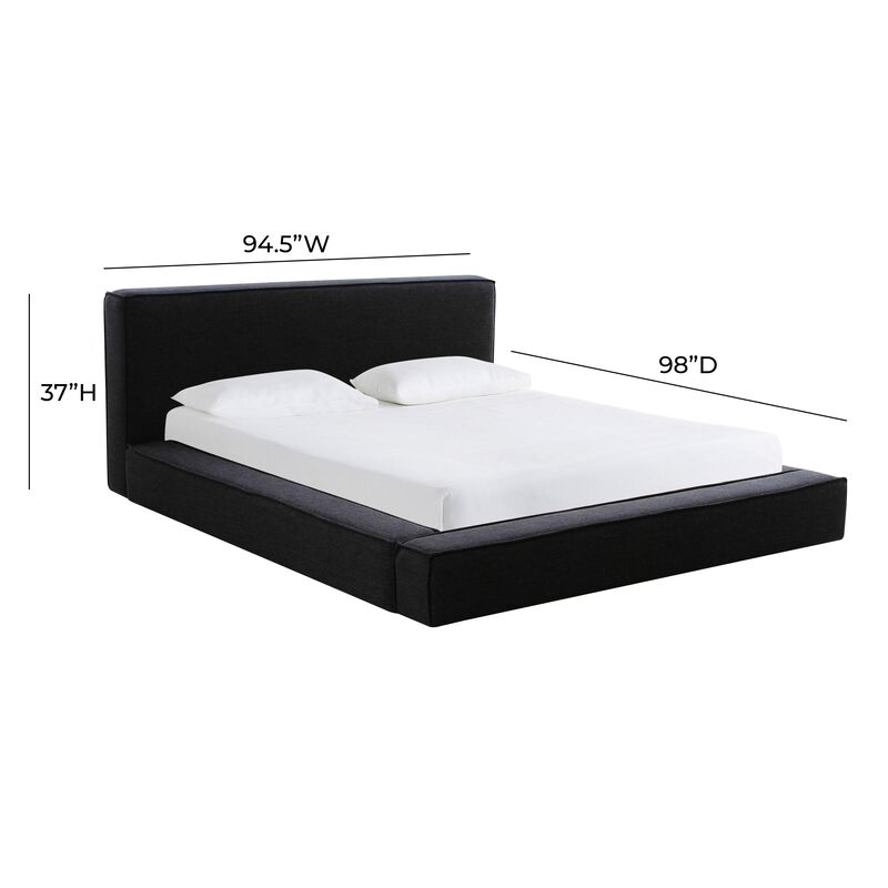 Olafur Black Linen King Bed