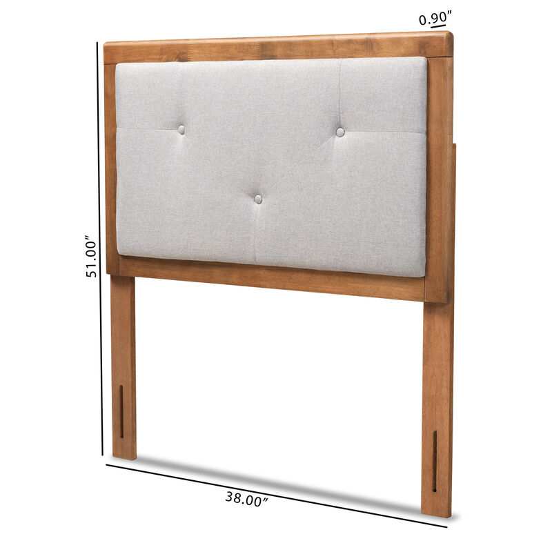 Baxton Studio Abner Modern Transitional Grey Fabric Upholstered Wood Twin Size Headboard
