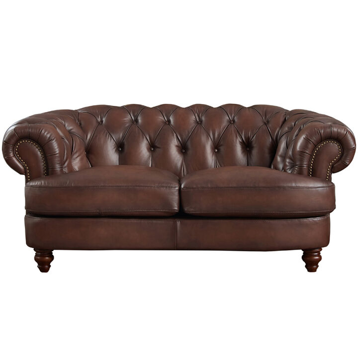 Newport Top Grain Leather Loveseat