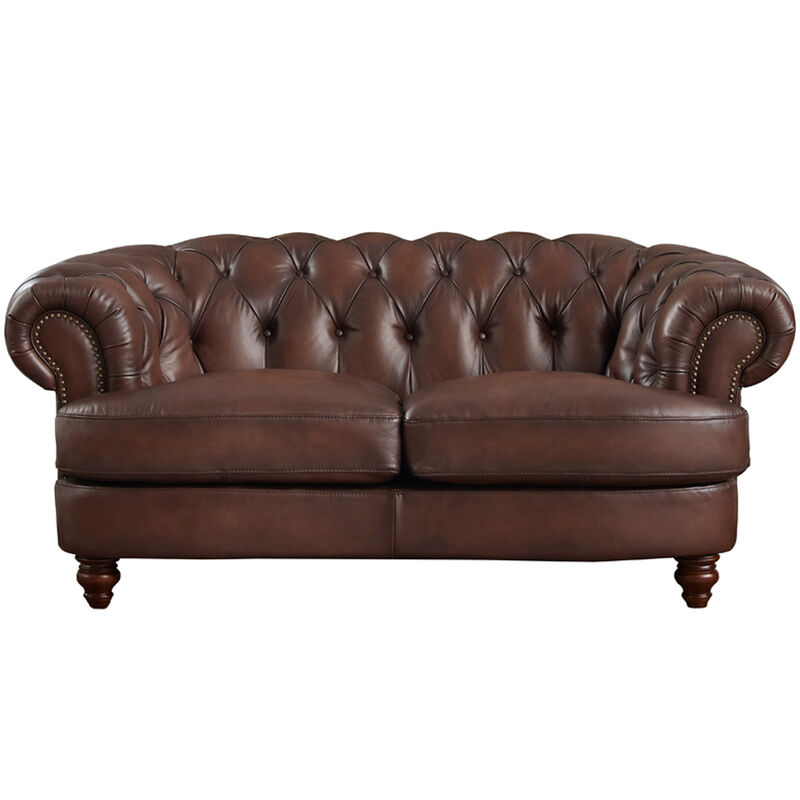 Newport Top Grain Leather Loveseat