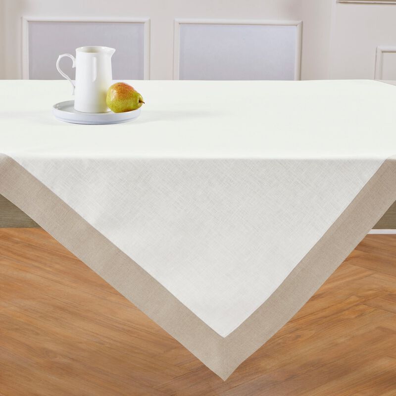 Solino Home 100% Pure Linen Table Throw 52 x 52 Inch | Contempo
