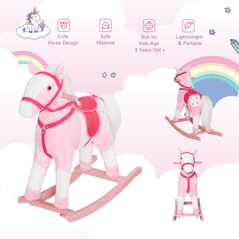 Pretty Pony Pal: Pink Plush Rocking Horse with Sounds for Toddlers