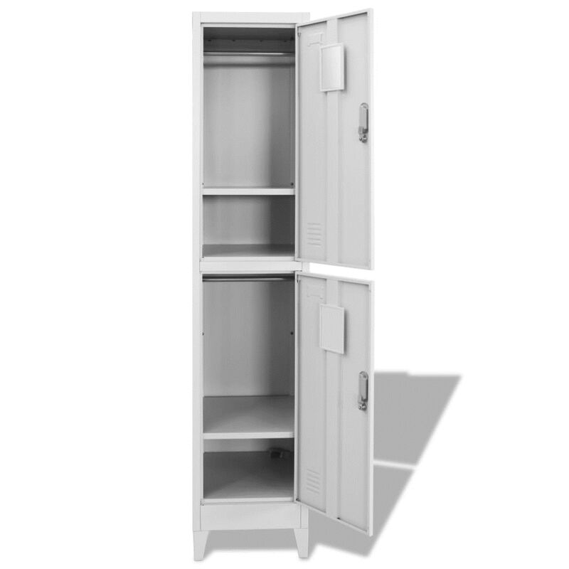 vidaXL Locker Cabinet with 2 Compartments 15"x17.7"x70.9"