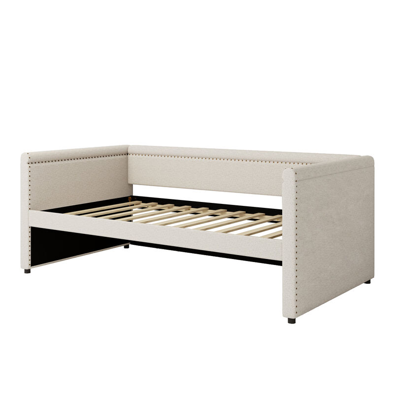 Merax Modern Style Linen Upholstered Daybed with Trundle