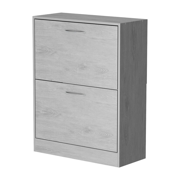 Grey Entryway Shoe Cabinet Spcase Saving Cabinet with 2 Drawers