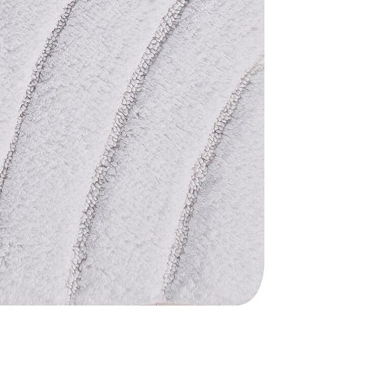 Knightsbridge Diamond 220 GSF Non Skid Back Bath Rug 17 x 24 - White