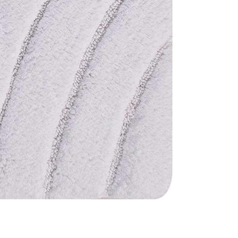 Knightsbridge Diamond 220 GSF Non Skid Back Bath Rug 17 x 24 - Ivory