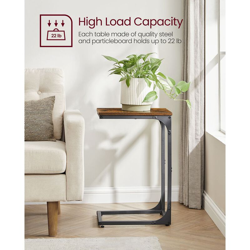 C-Shaped End Table Modern and Space-Saving Design for Easy Access (Set of 2)