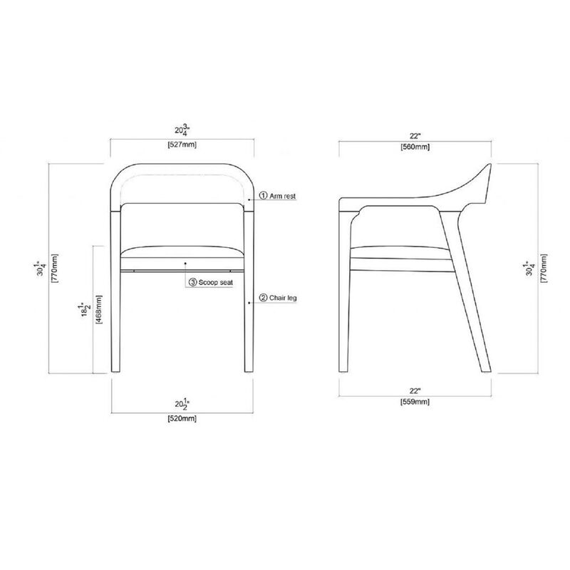 Boraam Rasmus Dining Arm Chairs - Set of 2