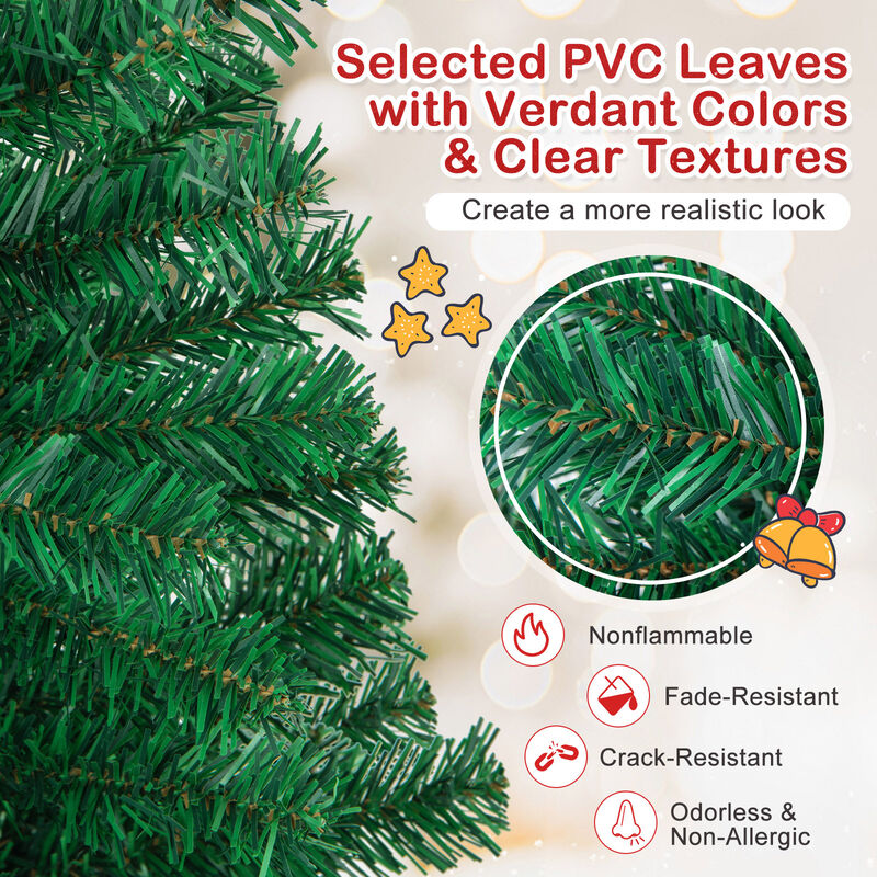 Artificial PVC Hinged Christmas Tree with Solid Metal Stand