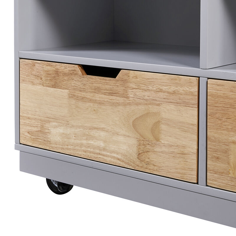 Merax Classic Two-sided Kitchen island Cart on Wheels