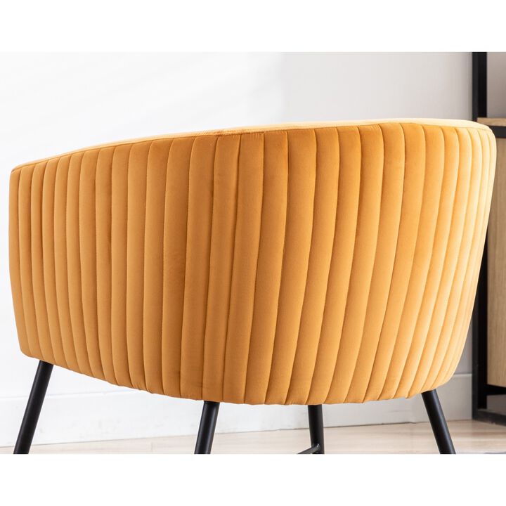 Luxurious Design Accent Chair Velvet Clean Line Design Fabric