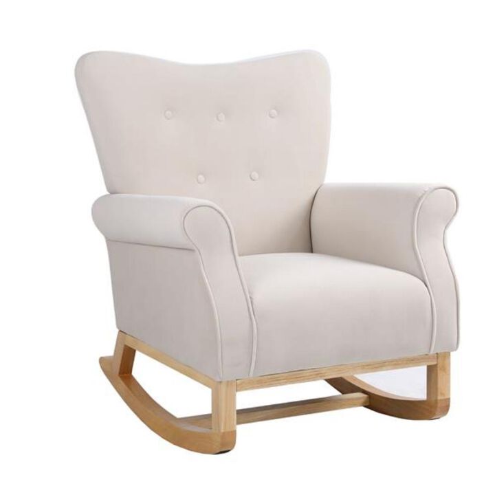 Baby Room Rocking Chair High Back Nursery Chair for Comfort & Relaxation