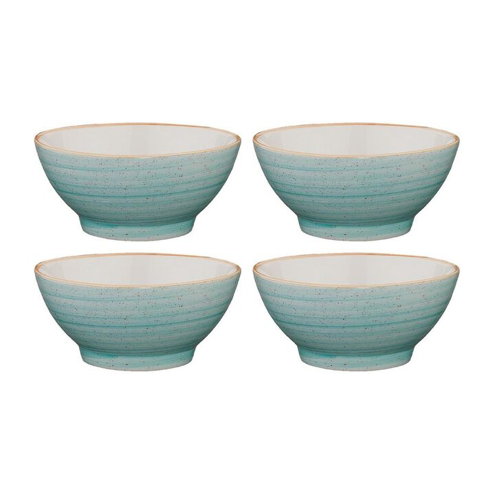 Aqua dia.5.5" h:2.75" 15 oz. Round Blue Porcelain Bowl (Set of 4)