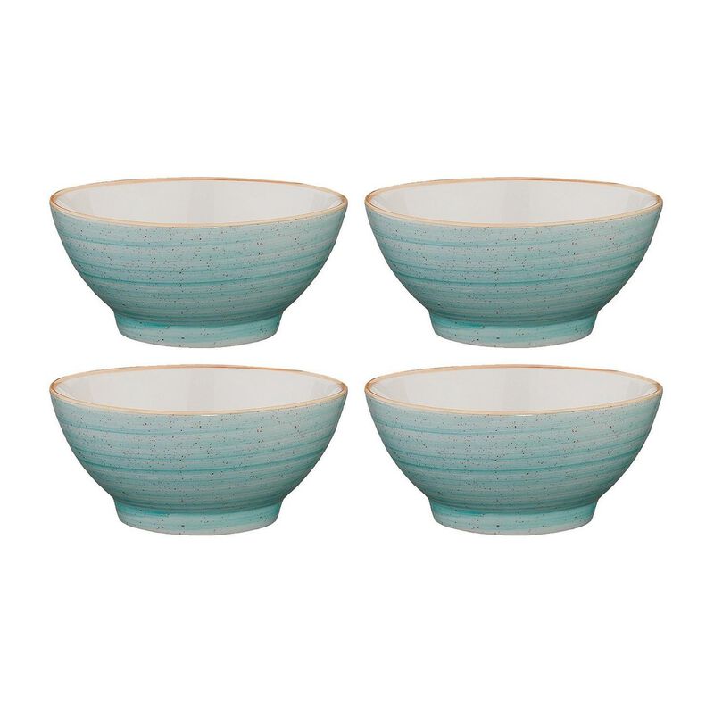 Aqua dia.5.5" h:2.75" 15 oz. Round Blue Porcelain Bowl (Set of 4)