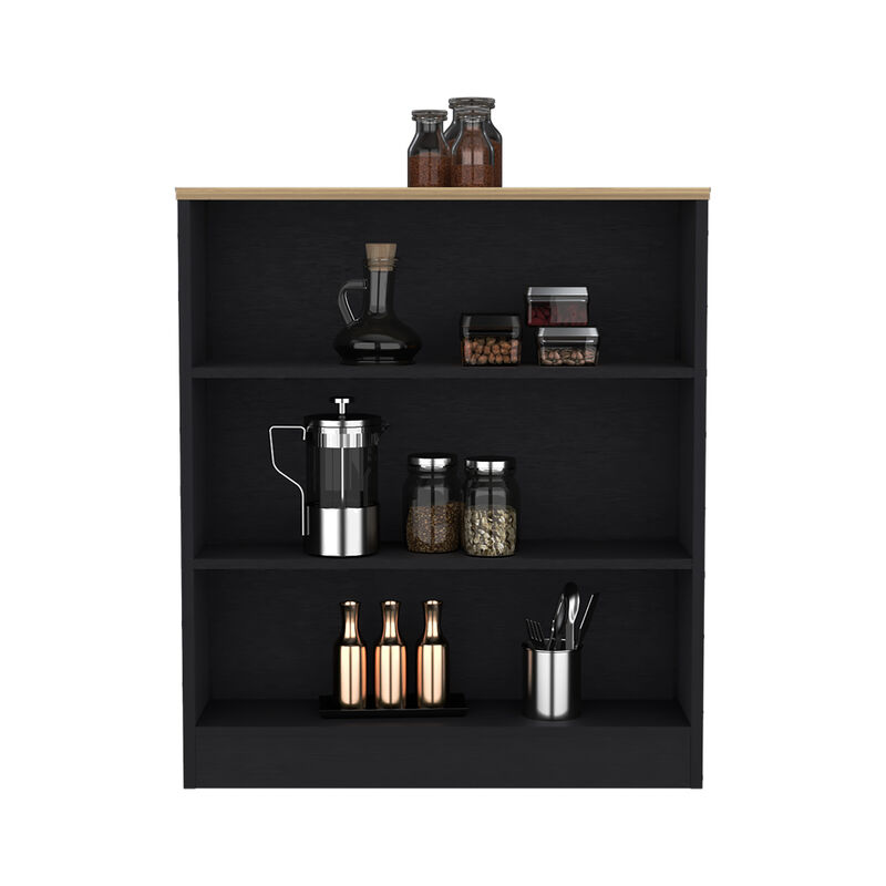 Kitchen Counter Dining Table Toledo, Kitchen, Black / Pine