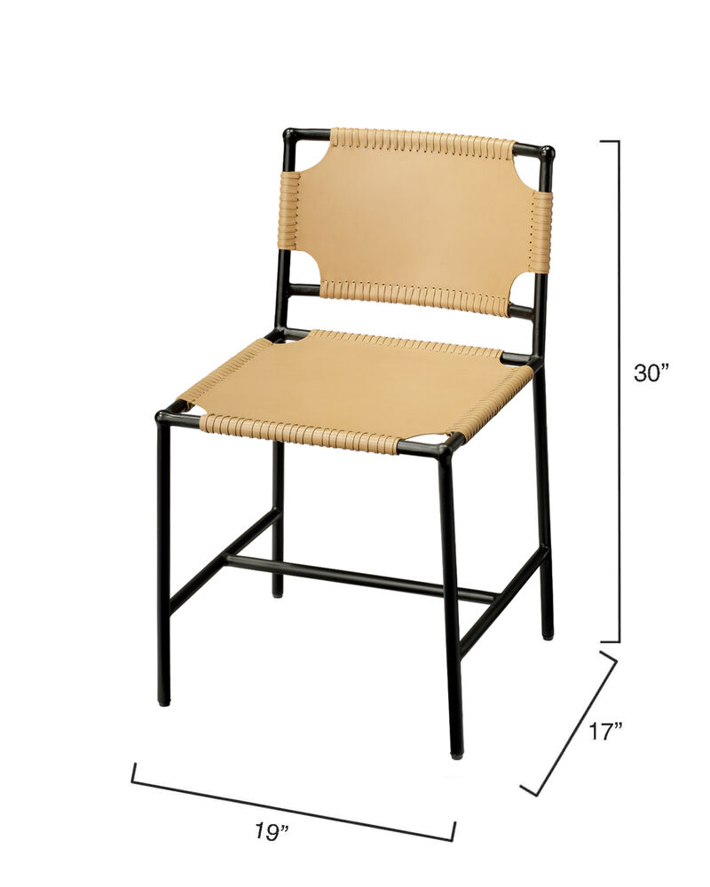 Asher Leather Dining Chair in Cashew