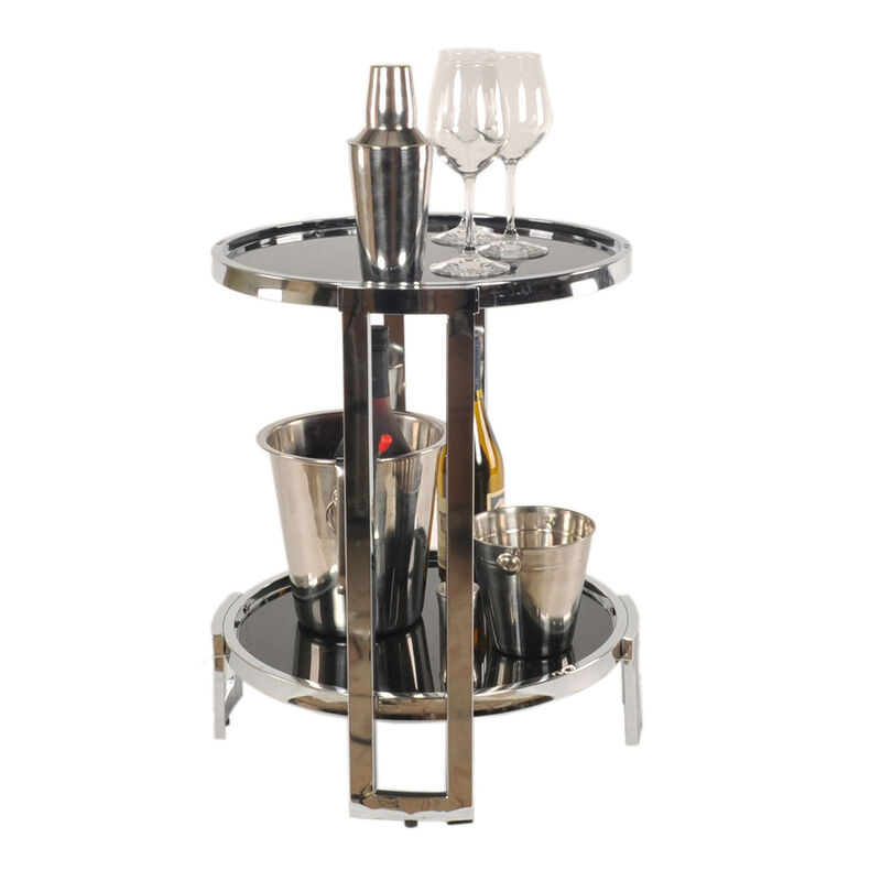 Hivvago 18.75" X 19" X 22" Chrome Round  End Table