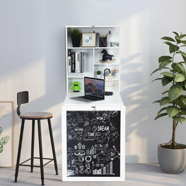 Hivvago Convertible Wall Mounted Table with A Chalkboard