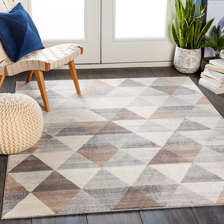 Roma ROM-2303 5'3' x 7'1' Gray Rug