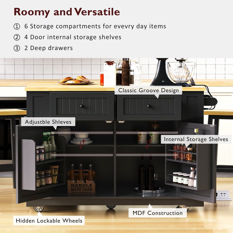 Merax Farmhouse Kitchen Island with Drop Leaf