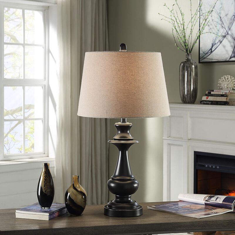 Bronze Metal Table Lamp (Set of 2)