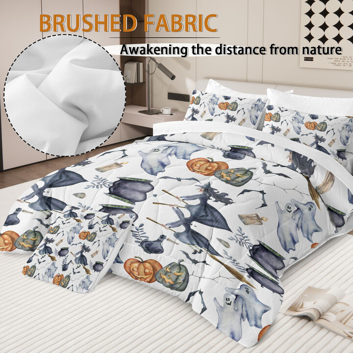 8-Piece Halloween Comforter Set Spooky & Cozy Bedding with Pillow Shams & Decorative Accents