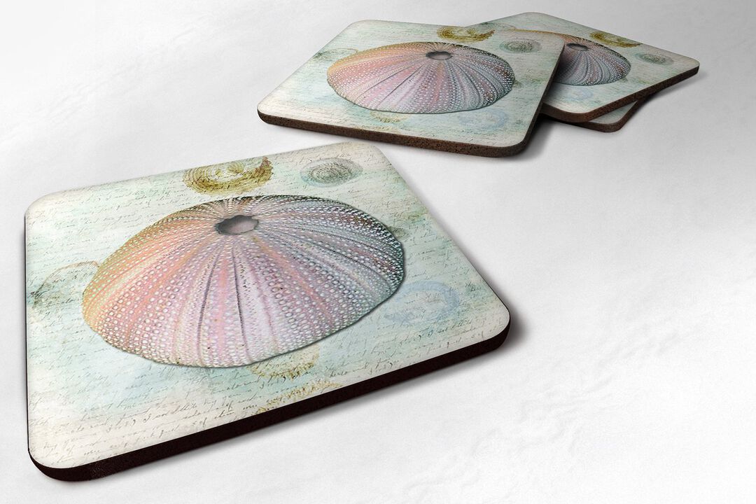 Caroline's Treasures SB3046FC Anemone Foam Coasters (Set of 4), 3.5 H x 3.5 W, Multicolor
