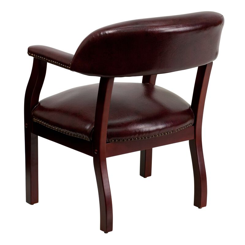 Flash Furniture Diamond Oxblood Vinyl Luxurious Conference Chair with Accent Nail Trim