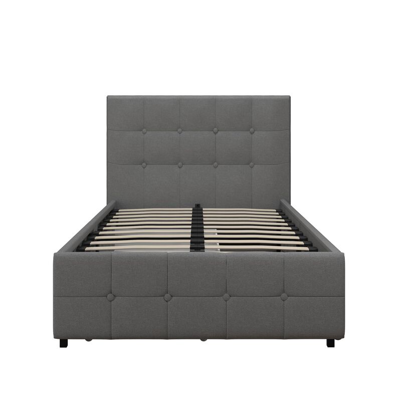 Ryder Gray Linen Upholstered Bed with Storage