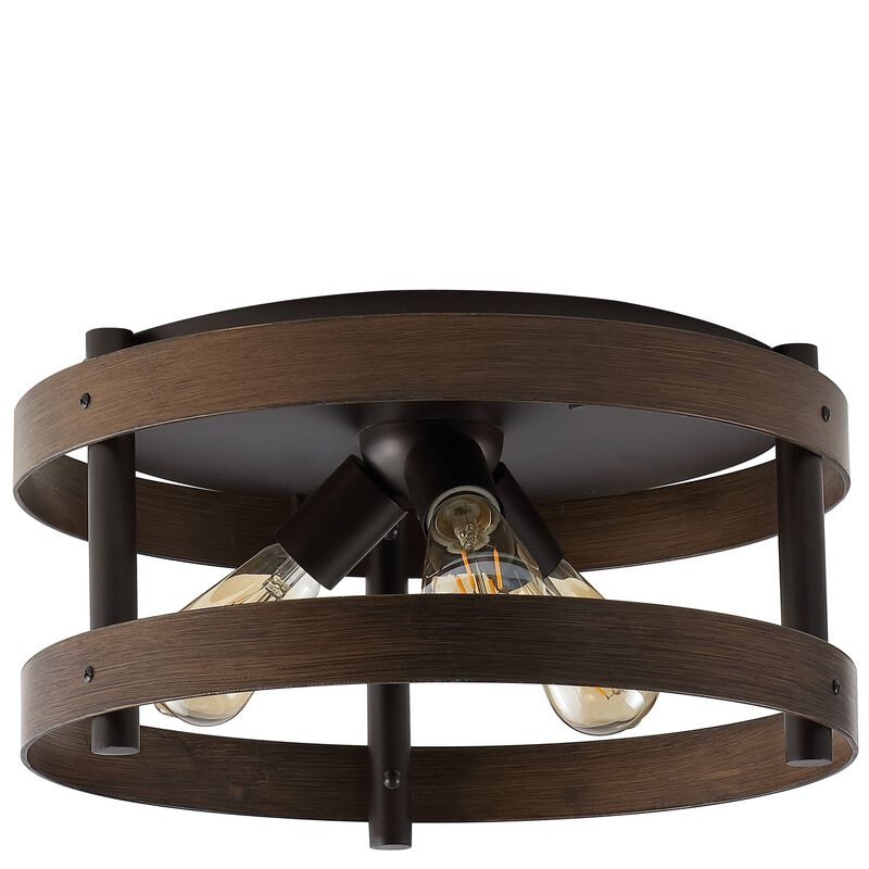 Cooper 3-Light Farmhouse Industrial Iron LED Flush Mount