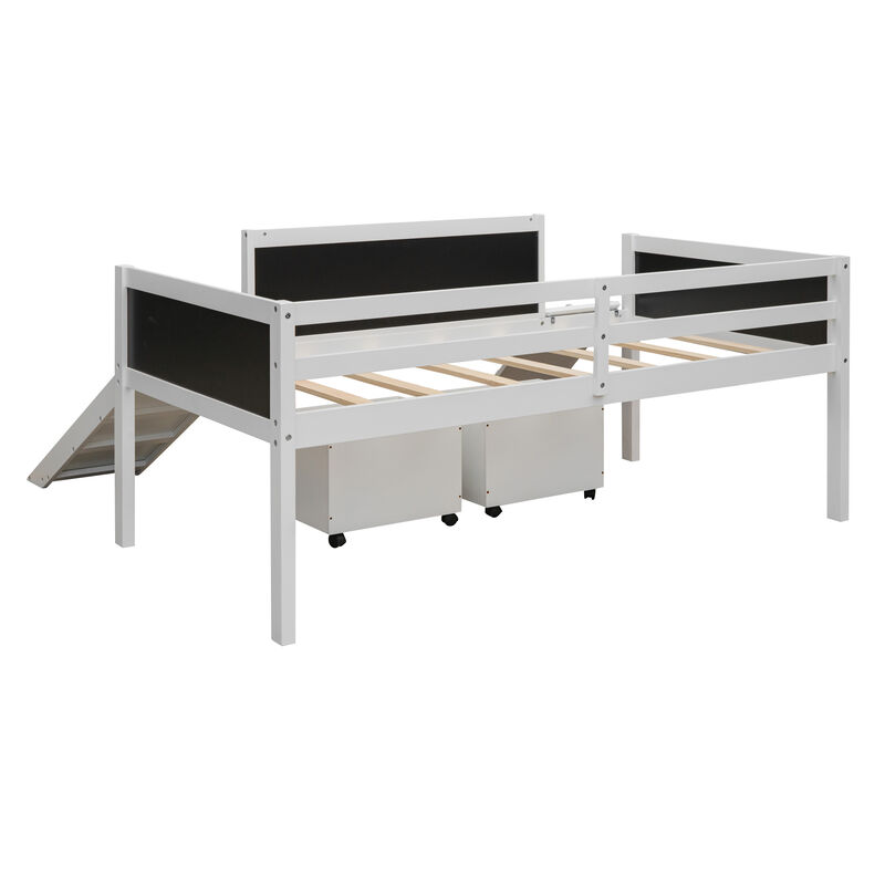 Merax Loft Bed with 2 Storage Boxes