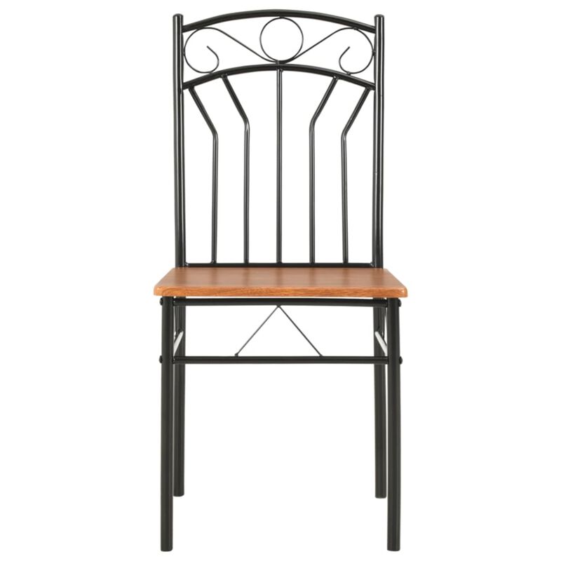 vidaXL Dining Chairs 2 pcs Brown MDF