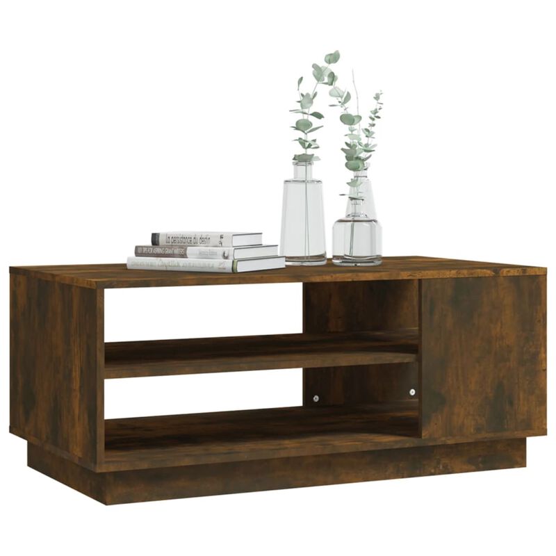 vidaXL Coffee Table Smoked Oak 40.2"x21.7"x21.7" Chipboard