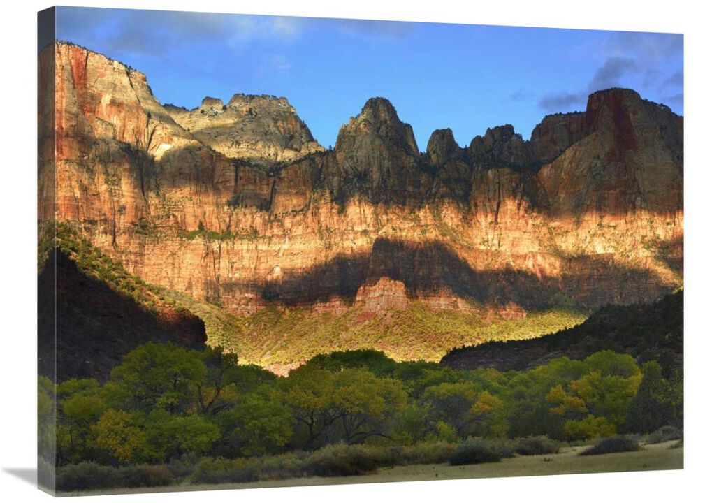 Towers of the Virgin with cloud shadows, Zion National Park, Utah-Canvas Art-32x24