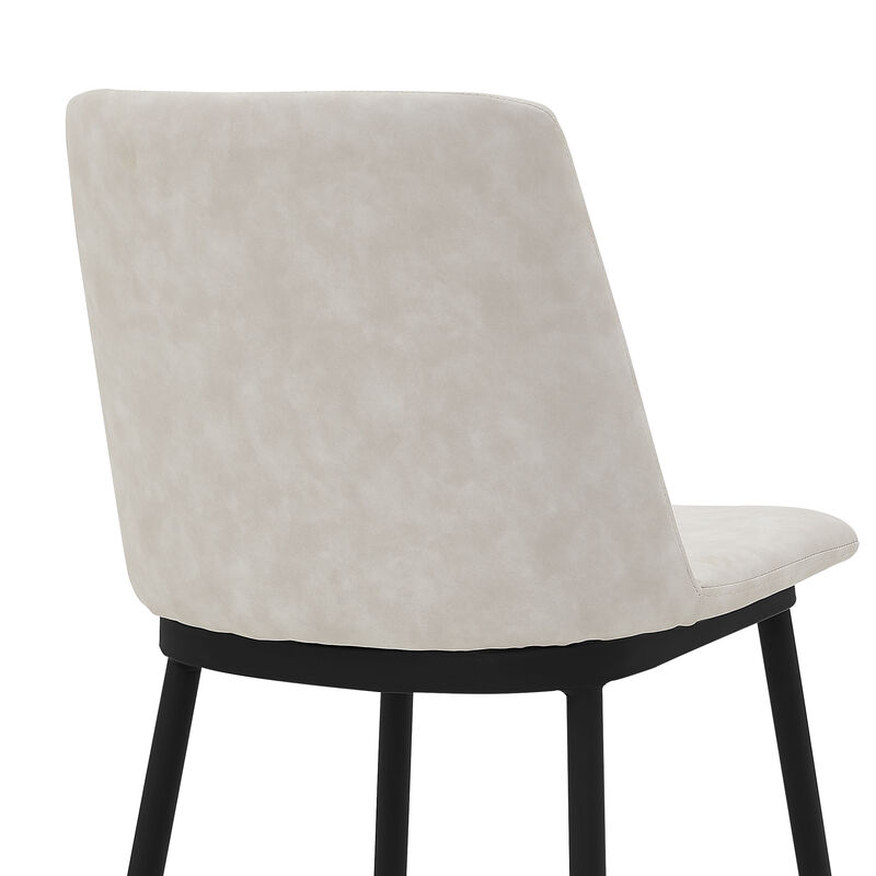 Messina  Cream Faux Leather and Metal Counter Height Bar Stool