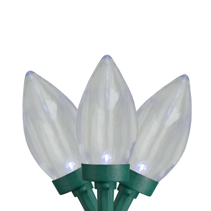 50 Count Pure White LED C9 Christmas Lights  20.25 ft Green Wire