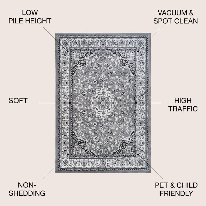 Palmette Modern Persian Floral Area Rug