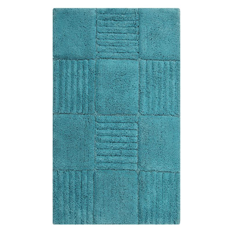 Knightsbridge Chakkar Board 220 GSF Non Skid Back Bath Rug 21 x 34 - Aqua