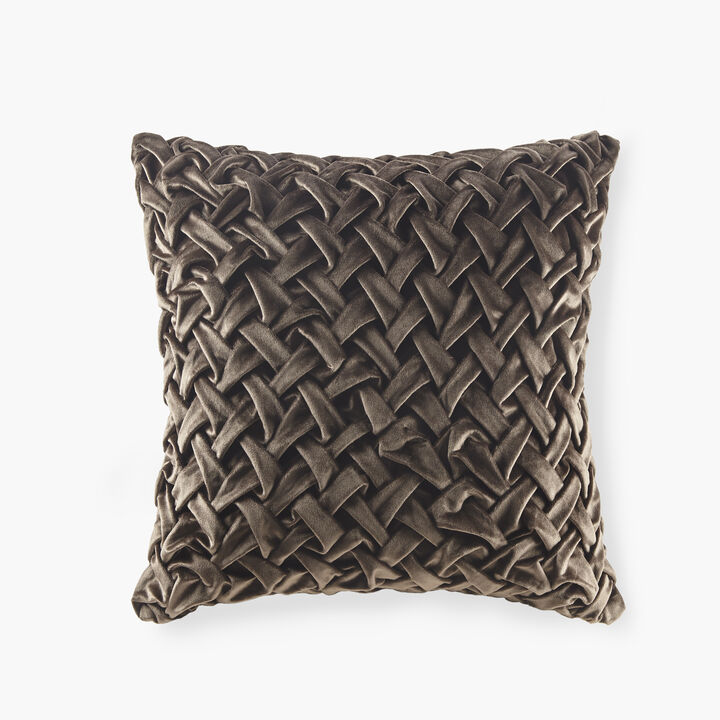 Gracie Mills Claud Vintage Ruched Velvet Square Decor Pillow