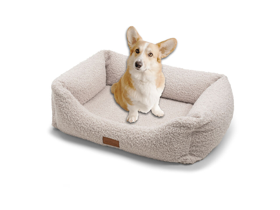 Milo Dog Ergonomic Sofa - Medium, Beige Luxurious Removable Fabric